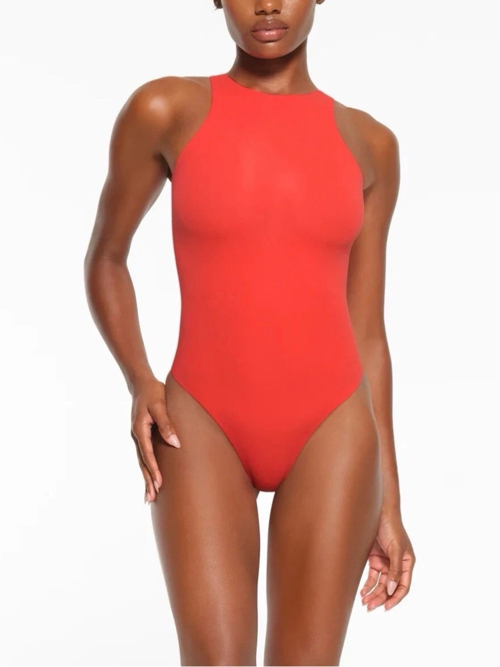 SKIMS Fits Everybody High Neck Bodysuit in Poppy Size Medium NWT
